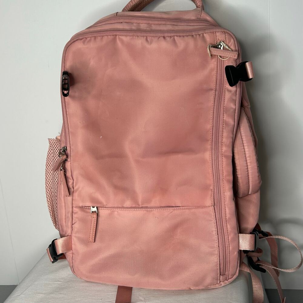 Travel Backpack Carry On Personal Item Pink Laptop Weekender Clamshell 18